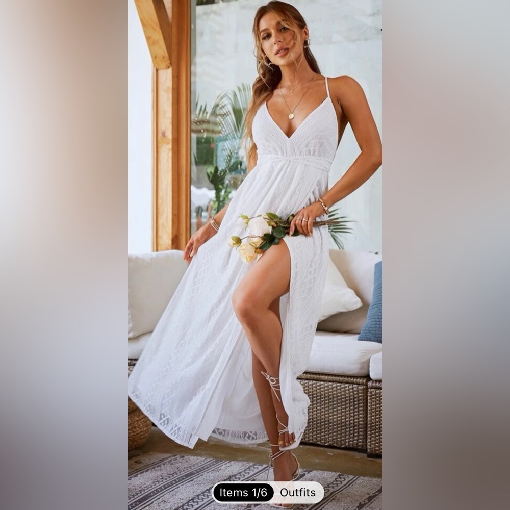 White backless dress
